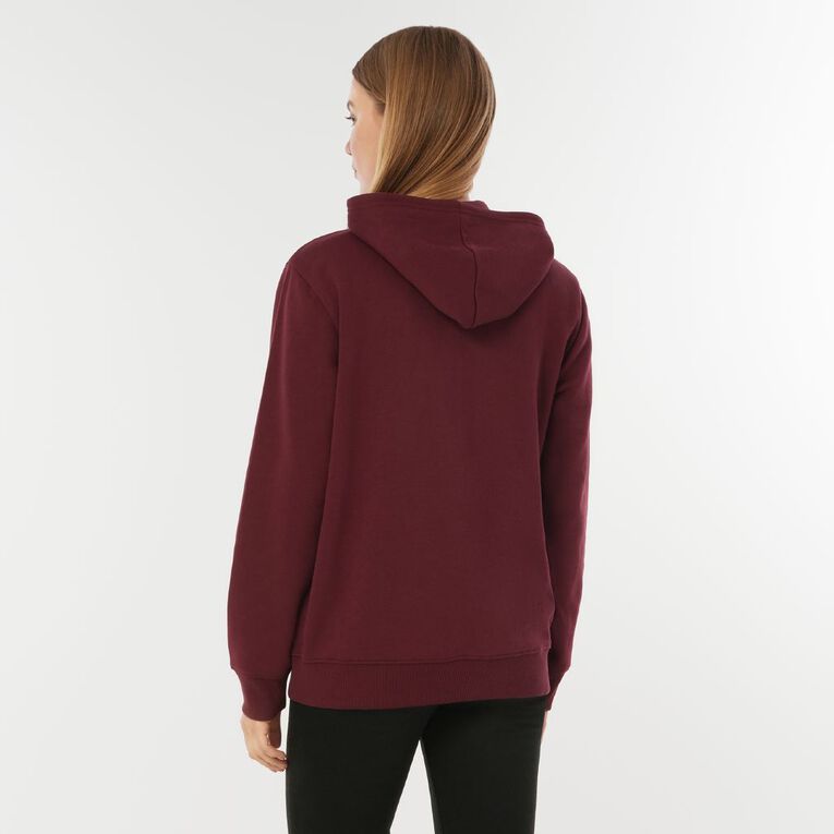 H&H Women's Zip-Thru Sweat Hoodie, Red Dark, hi-res
