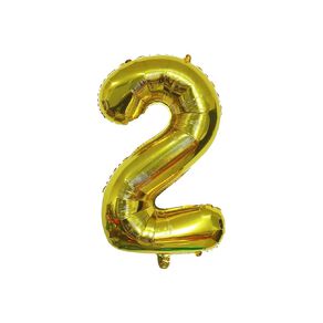 Party Inc Foil Balloon #2 Gold 35cm