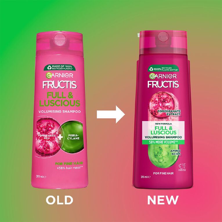 Garnier Full and Luscious Shampoo 315ml, , hi-res