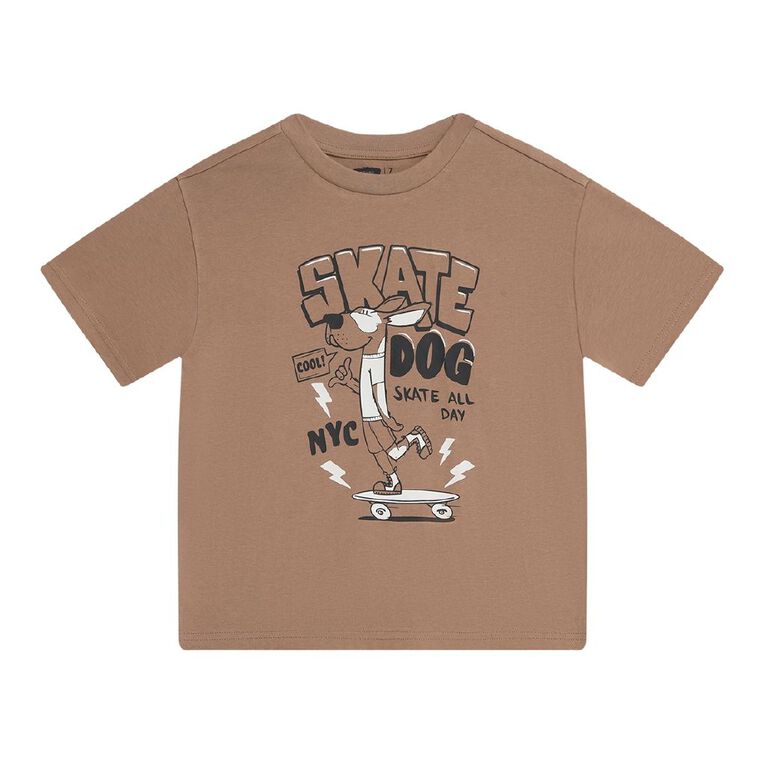 Young Original Short Sleeve Relaxed Print Tee, Brown Light, hi-res