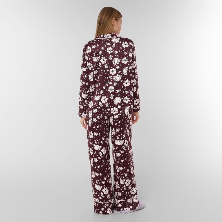 H&H Women's Satin Pyjama Set with Eye Mask, Red Mid, hi-res