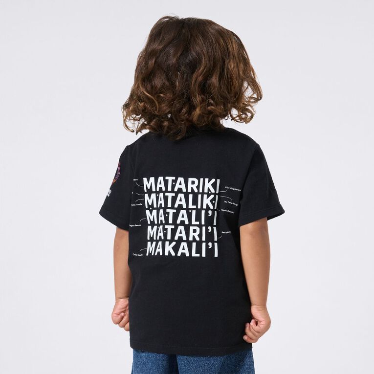 MLC Kids' Matariki Glow In The Dark Tee, Black, hi-res
