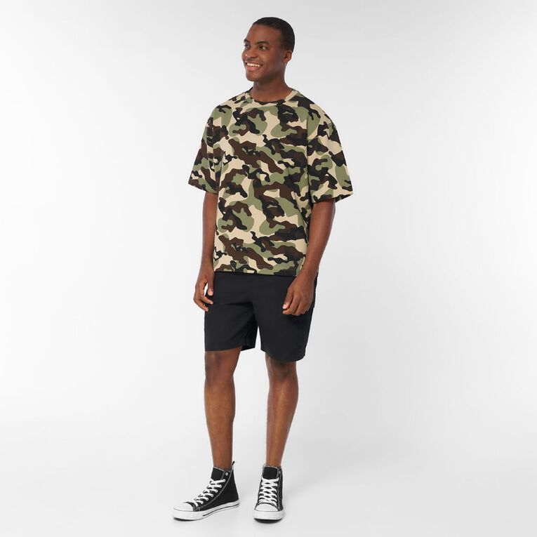 Garage Men's Boxy Tee French Terry, Khaki, hi-res
