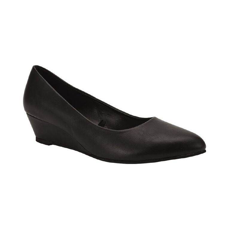 H&H Women's Low Wedge Dress Shoes Black | The Warehouse