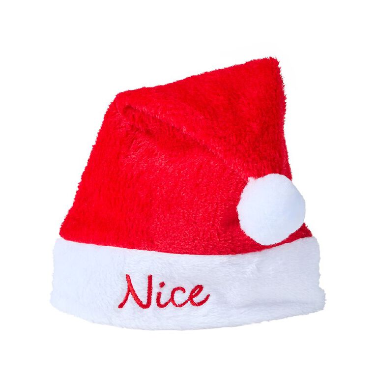 Wonderland Novelty Naughty/Nice Santa Hat Assorted, , hi-res