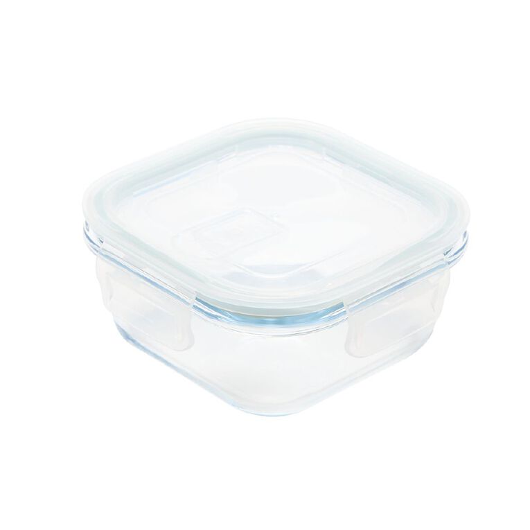 Living & Co Square Glass Food Storage Container 500ml, , hi-res