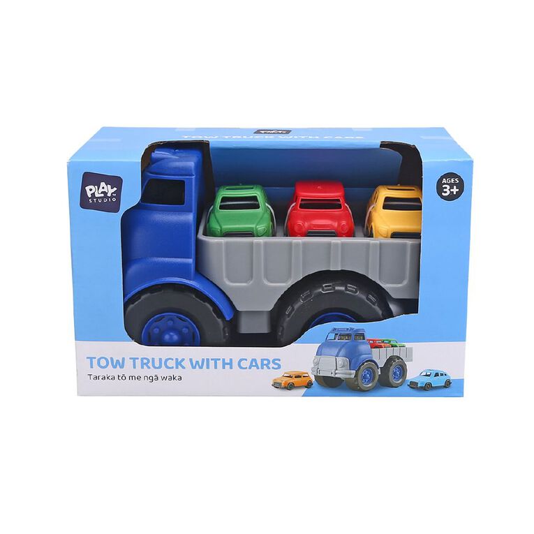 Play Studio Tow Truck with Cars Blue Mid, , hi-res