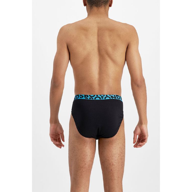 B FOR BONDS Men's Logo Briefs 4 Pack, Black, hi-res