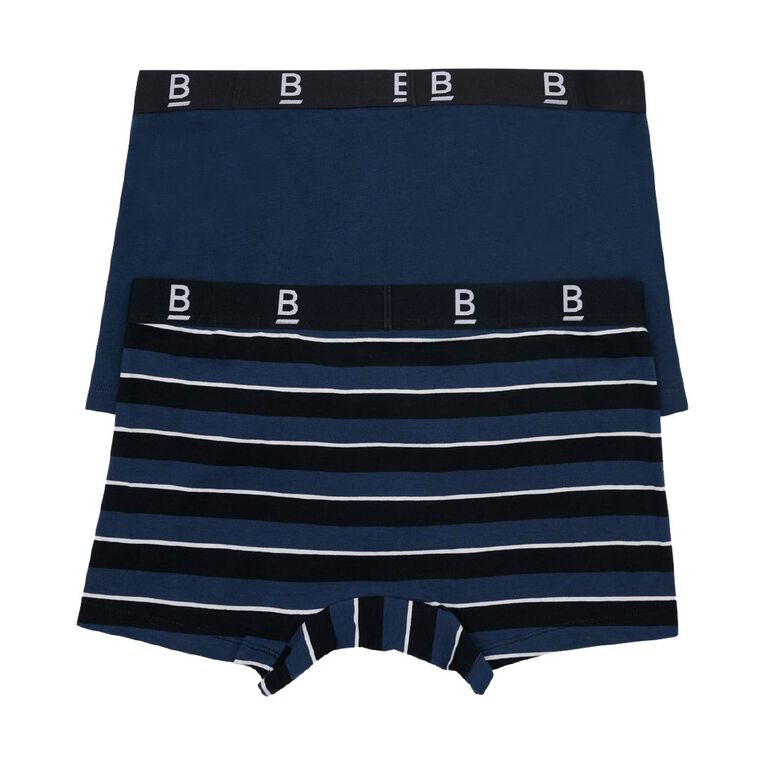 B FOR BONDS Men's Trunks 2 Pack, Navy, hi-res