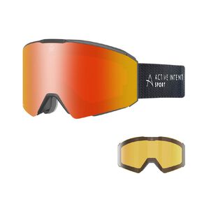 Active Intent Sports Adult Snow Goggles with Two Magnetic Lenses