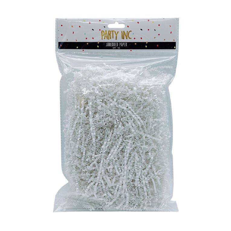 Party Inc Shredded Paper White 40g, , hi-res