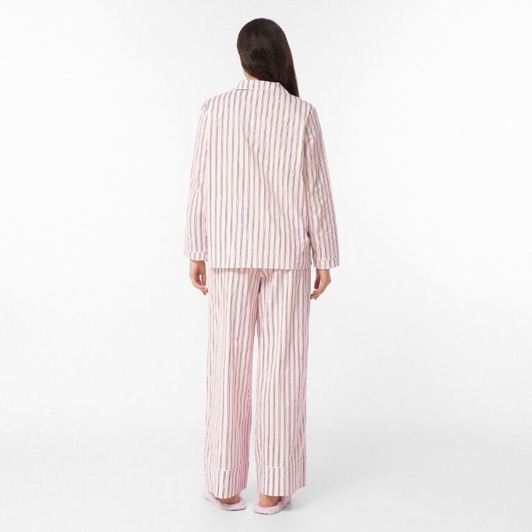 H&H Women's Woven Button Up Pyjama Set, Pink Light, hi-res