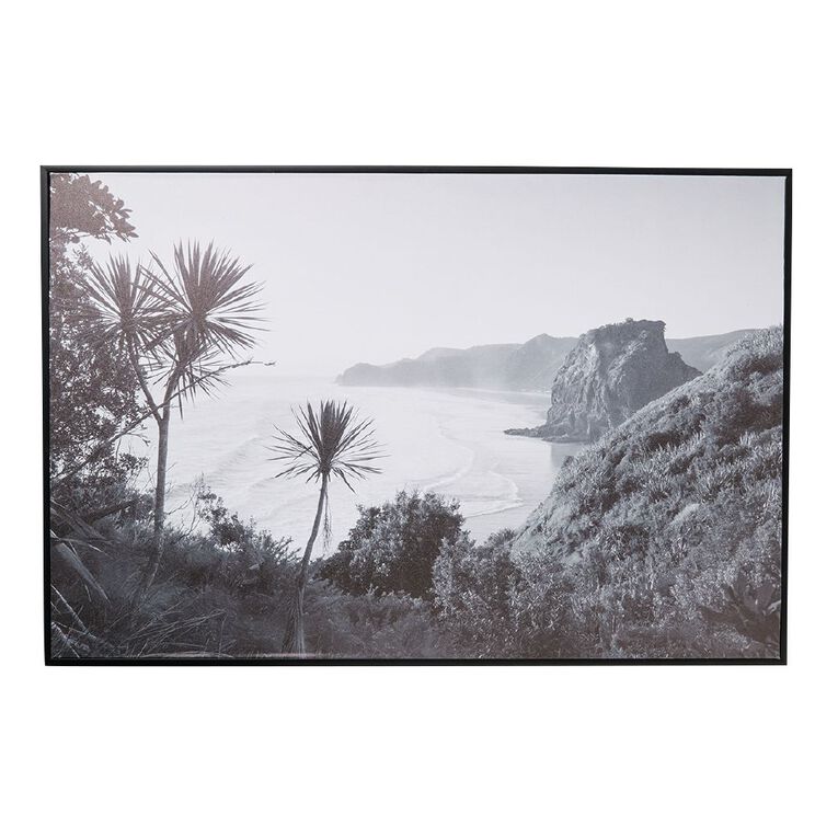 Living & Co Beach Cliff Framed Canvas 60cm x 90cm, , hi-res