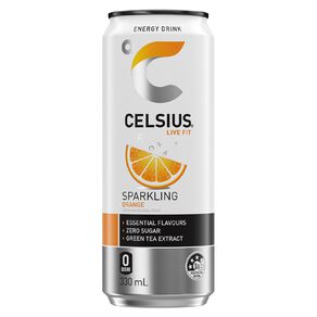 Celsius Orange Energy Drink Can 330ml