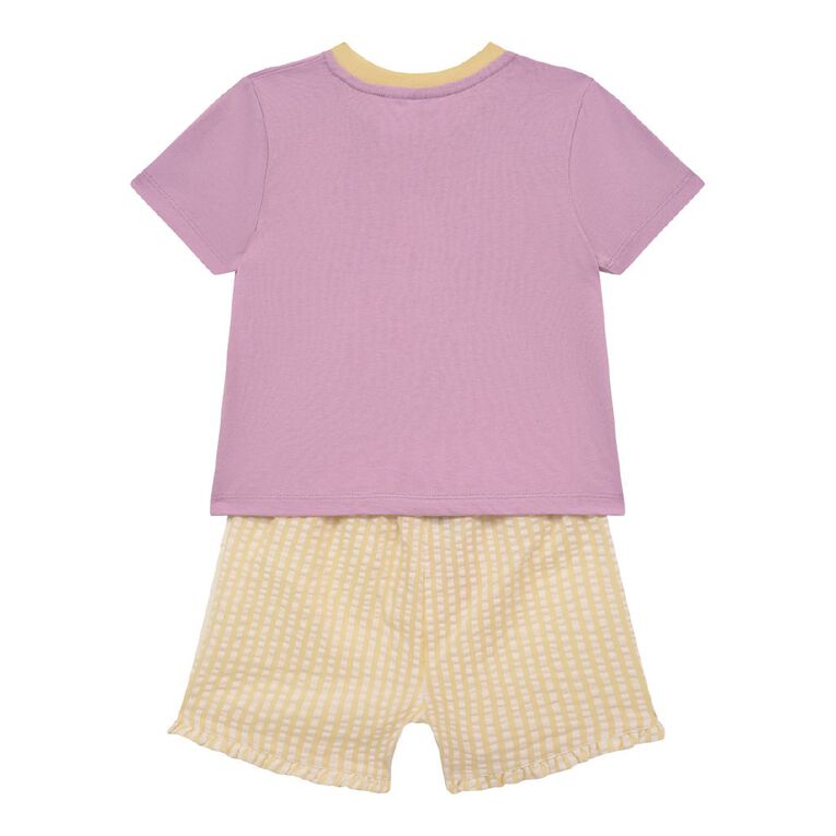 H&H Girls' Knit and Seersucker Pyjama Set, Purple Light, hi-res