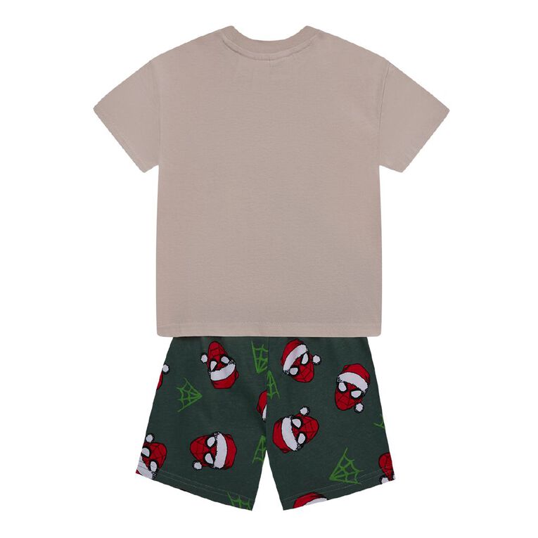 Spider-Man Boys' Tee and Short Pyjama Set, Brown Light, hi-res