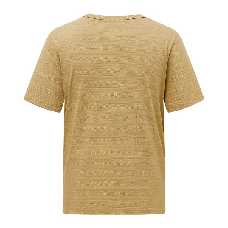 H&H Men's Regular Textured Tee, Brown Light, hi-res
