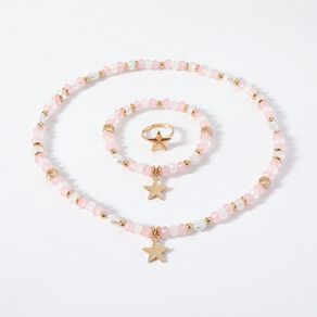 Kids' Star Ring Bracelet and Necklace Set