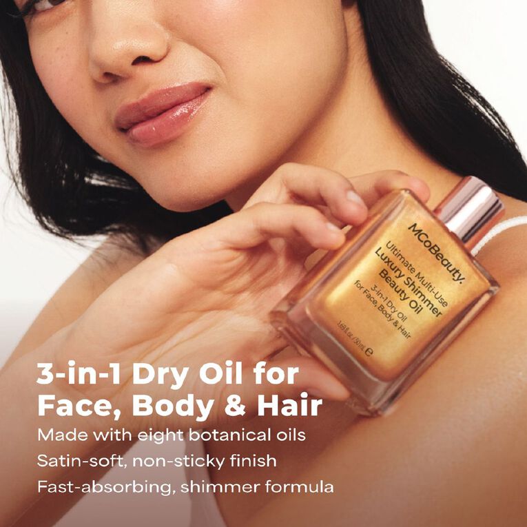 MCoBeauty Ultimate Multi-Use Luxury Shimmer Beauty Oil, , hi-res