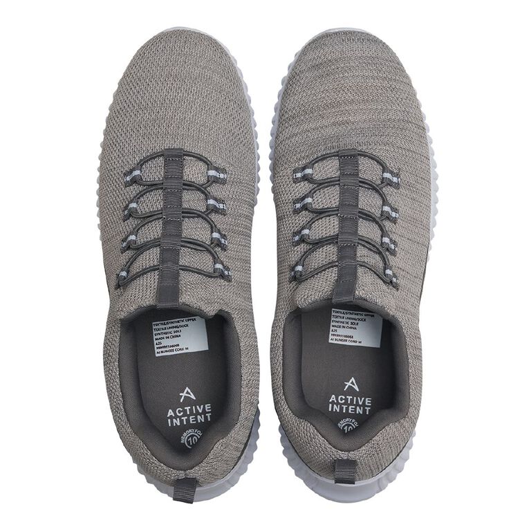 Active Intent Men's Bungee Cord Trainers, Grey, hi-res
