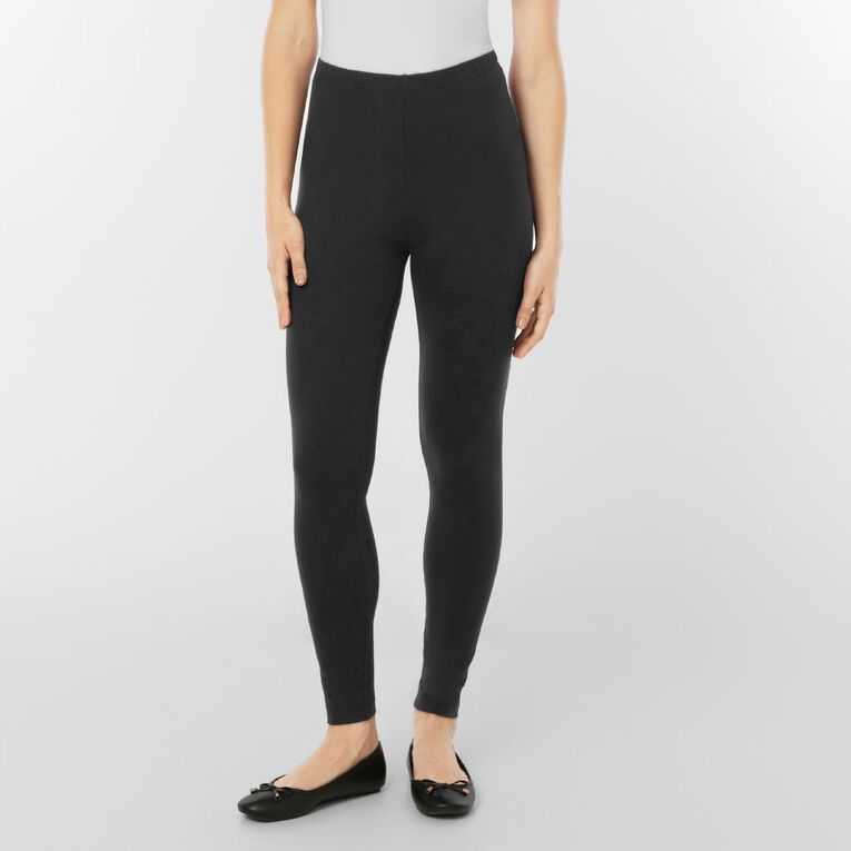 H&H Women's Long Leggings, Black, hi-res