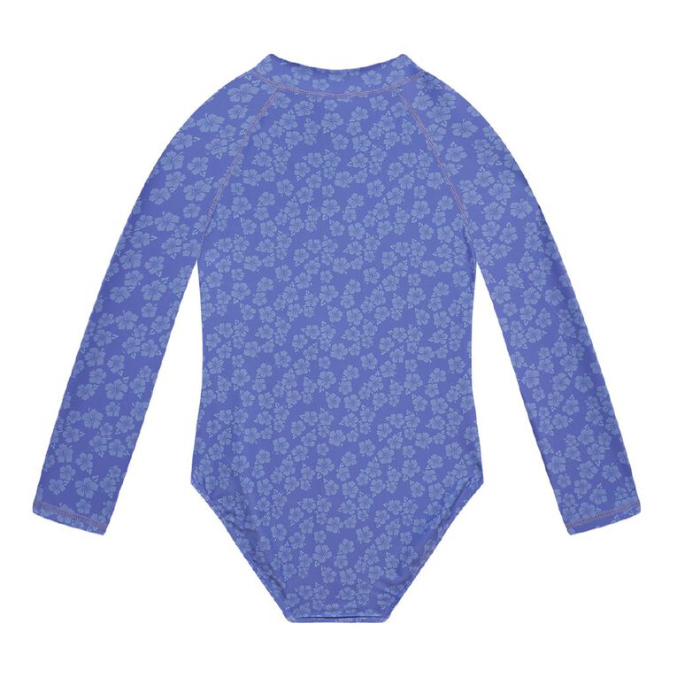 Young Original Long Sleeve Printed Swimsuit, Purple Mid, hi-res