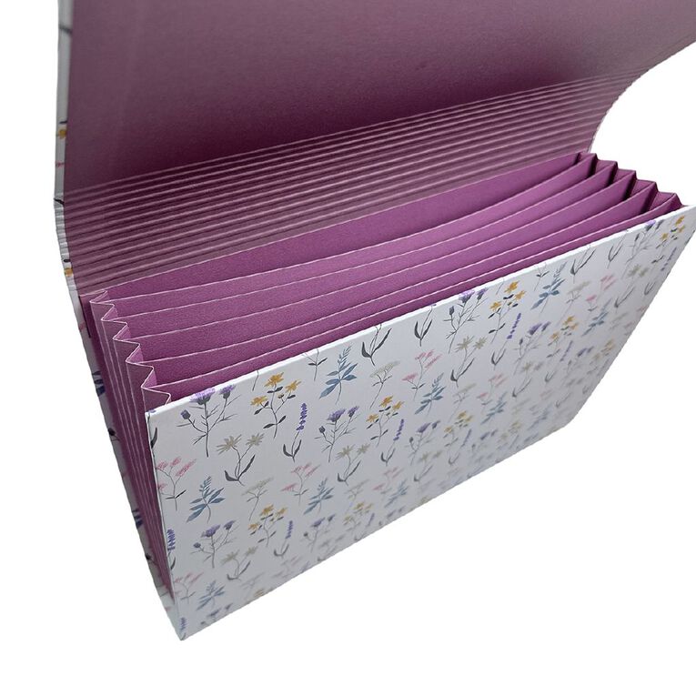 Uniti Stationery Country Calling Floral Accordion Folder A4, , hi-res