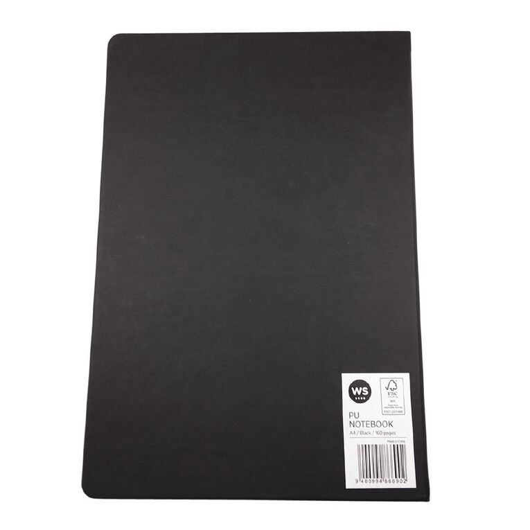 WS Hardcover PU Notebook Black A5, , hi-res