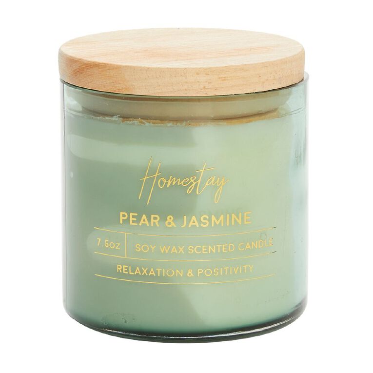 Living & Co Homestay Pear and Jasmine Candle Green Mid One Size, Green Mid, hi-res