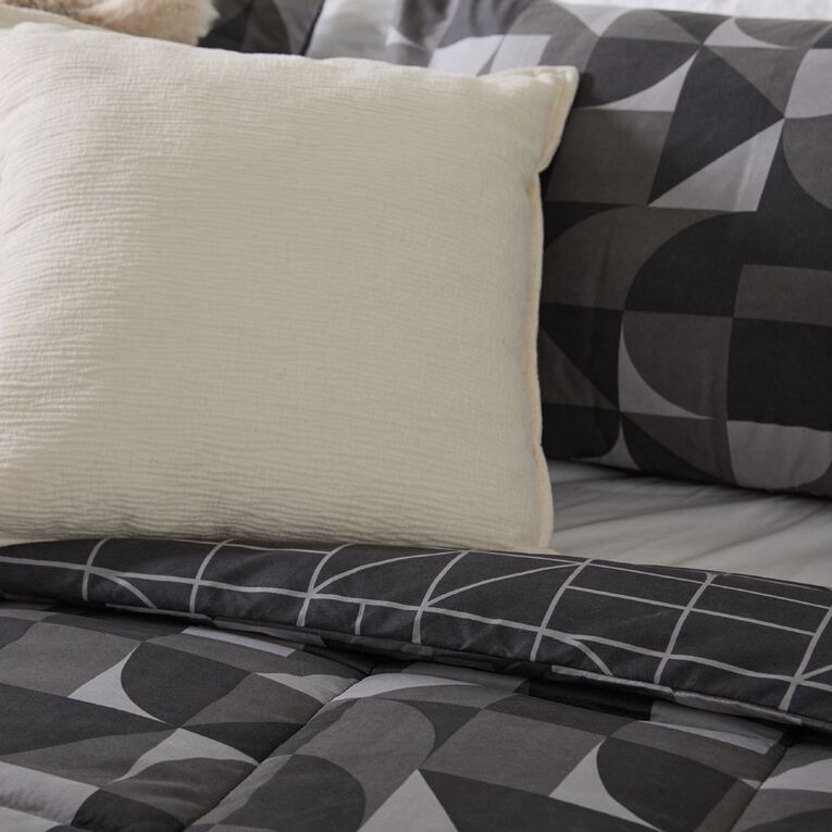 Living & Co 3 Piece Comforter Nova Grey Queen, , hi-res
