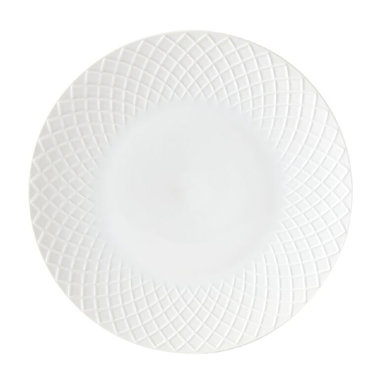Living & Co Textured Glazed Plates Ivory 4 Pack, , hi-res