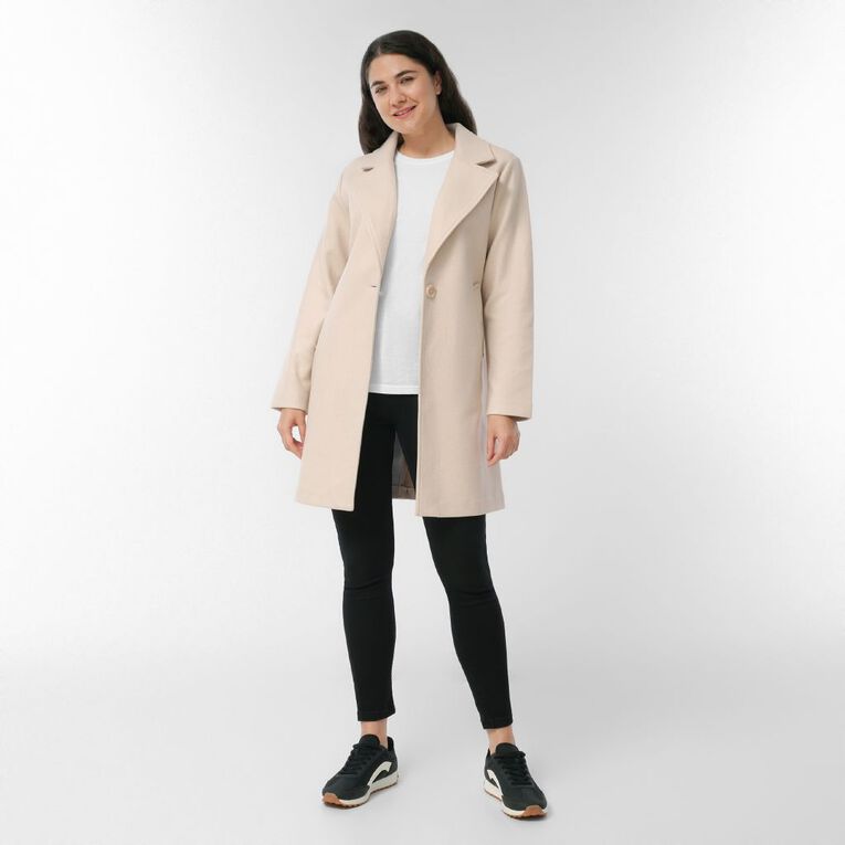 H&H Women's Soft Touch Button Midi Coat, Brown Light, hi-res