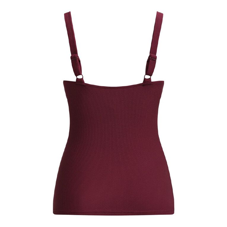 H&H Women's Crinkle Tankini, Red Dark, hi-res