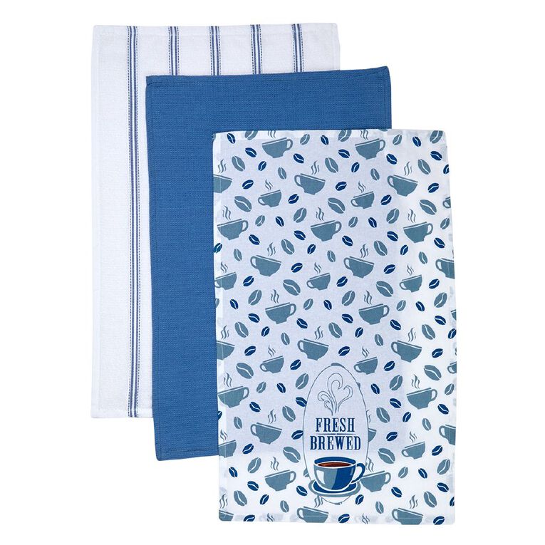 Living & Co Tea Towels 3 Pack Assorted, , hi-res