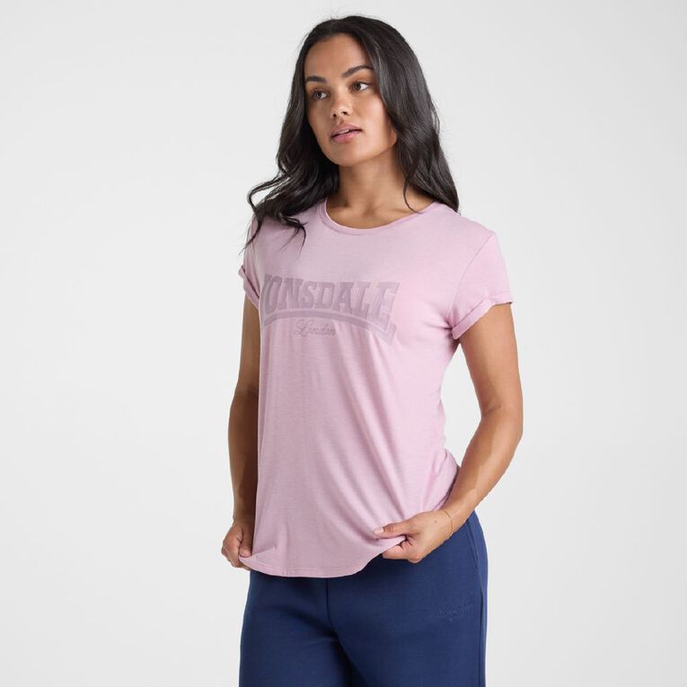 Lonsdale Women's Malden Tee, Pink Light, hi-res