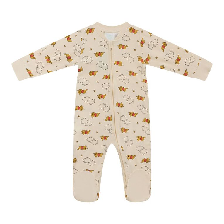 Winnie the Pooh Babys' Long Sleeve Sleepsuit White The Warehouse