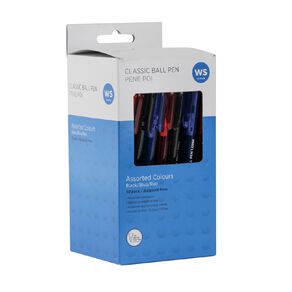 WS Classic Ball Pens Assorted Colours 50 Pack