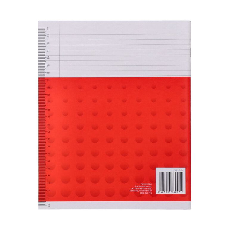 WS Exercise Book 1L5 7mm Ruled 36 Leaf Red Mid, , hi-res