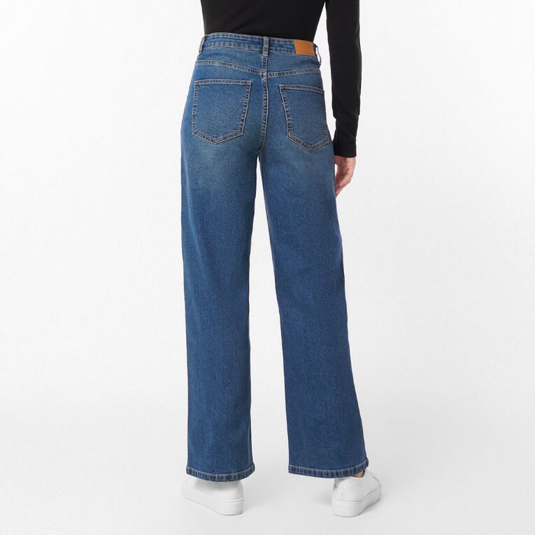 H&H Women's High Rise Wide Leg Jean, Denim Mid, hi-res