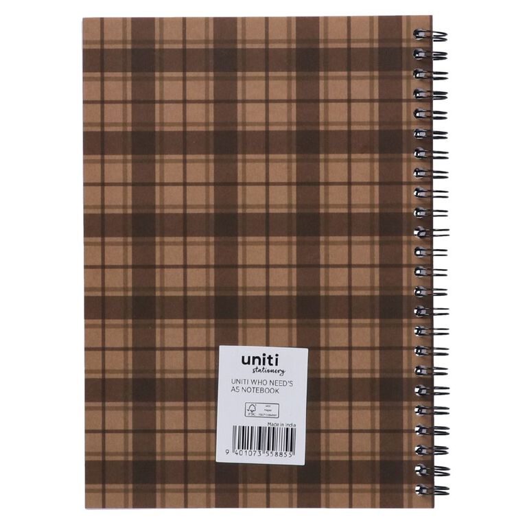 Uniti Stationery A5 Who Needs Notebook, , hi-res