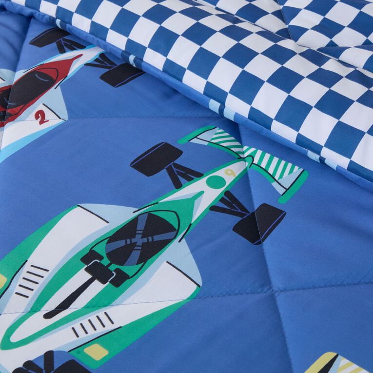 Living & Co Kids Microfibre Comforter Set Race Cars King Single, , hi-res