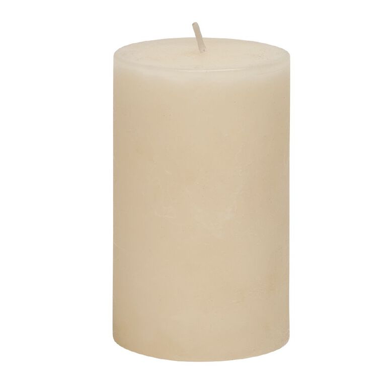 Living & Co Ambience Pillar Candle Vanilla Oak 6cm x 10cm, , hi-res