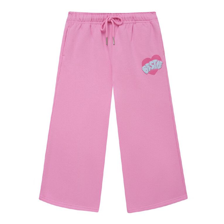 Young Original Wide Leg Puff Print Trackpants, Pink Mid, hi-res