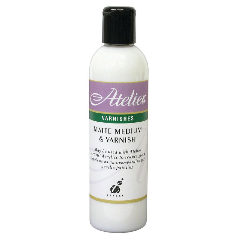 Atelier Matte Medium & Varnish 250ml White, , hi-res