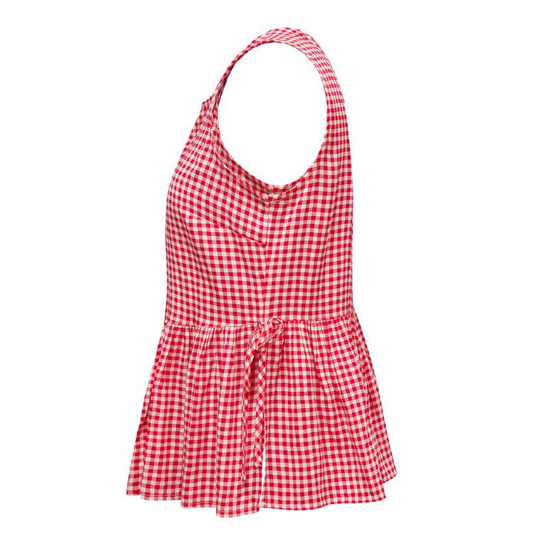 H&H Women's Side Tie Tank, Red, hi-res