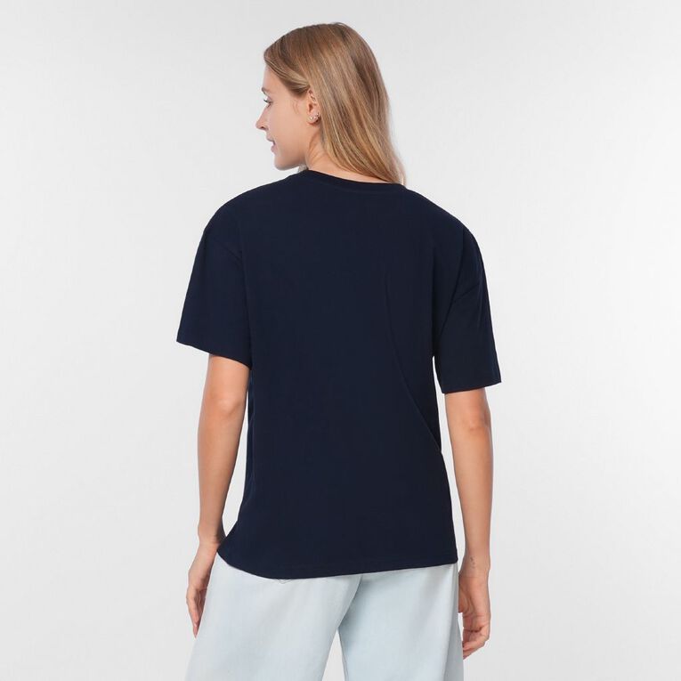 H&H Women's Embellished Relaxed Fit Tee, Navy, hi-res