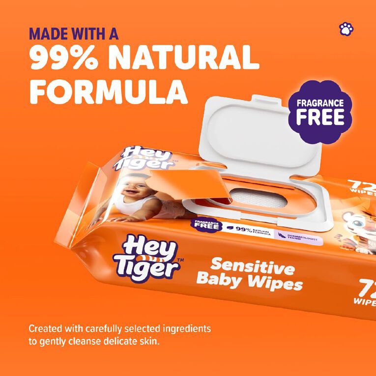 Hey Tiger Sensitive Wipes 216 Pack, , hi-res