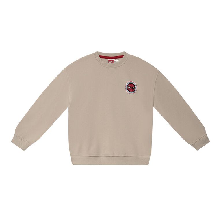 Spider-Man Boxy Crew Sweat, Brown Light, hi-res