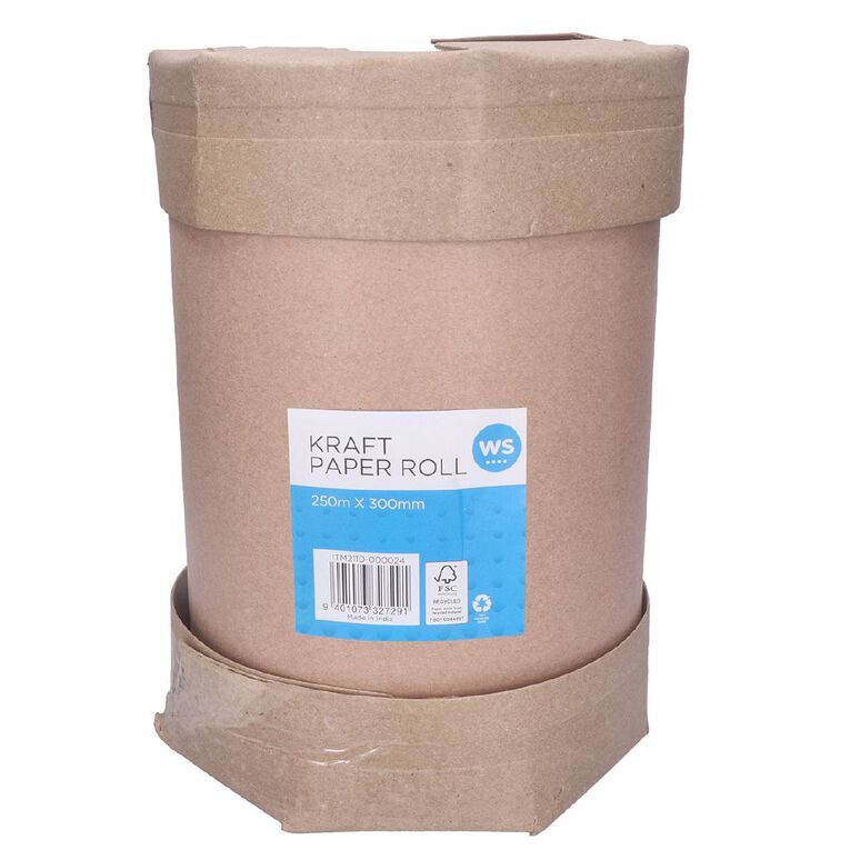 WS Kraft 80gsm Paper Roll 300mm x 250m, , hi-res
