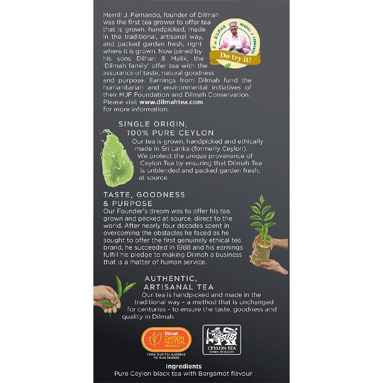 Dilmah Earl Grey 50 Tagless Tea bags, , hi-res